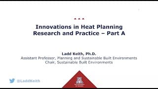 Lecture 1. Innovations in Heat Planning and Research and Practice – Part A